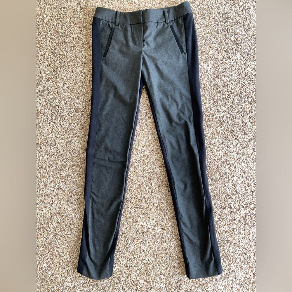 Bebe two Tone Gray Black Slim Fit stretchy Pants preppy two pockets Women sz 4